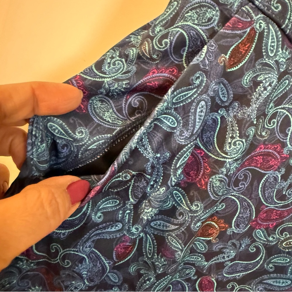 Greg Norman Collection Blue Paisley Skirt - Picture 4 of 13
